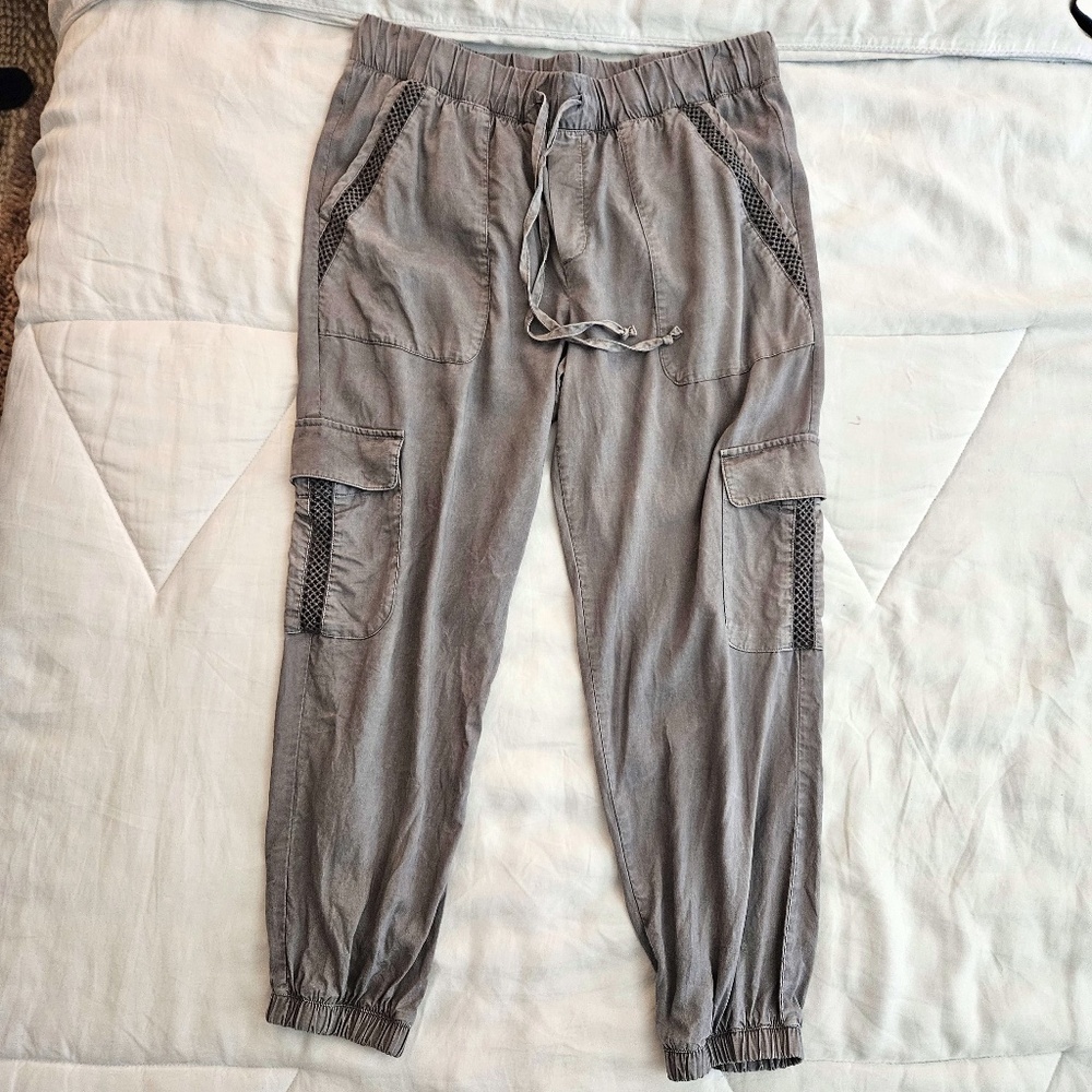 Anthropologie Cloth and Stone Cargo Tencel Lyocell Joggers Grey Size S